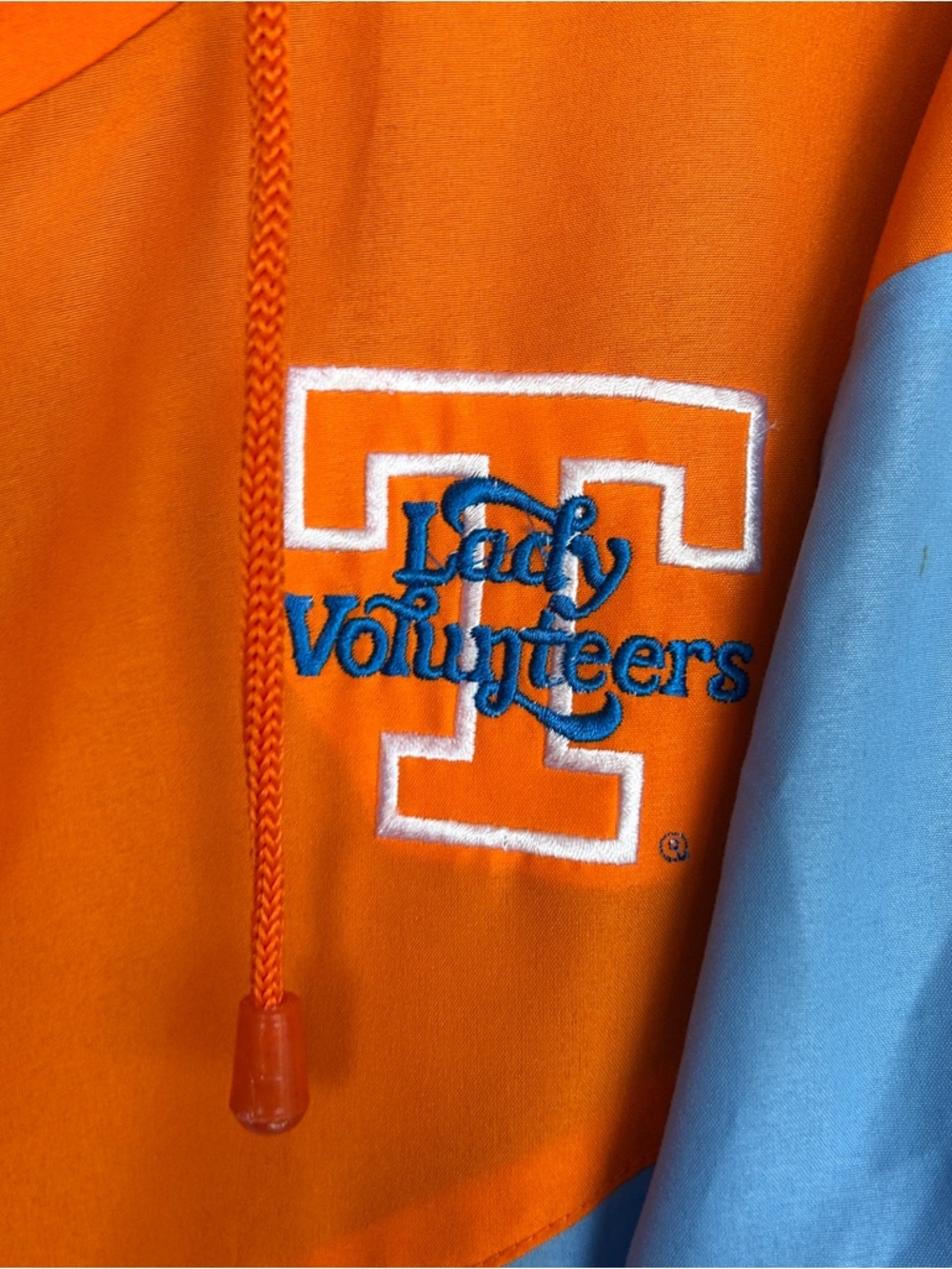 Womens Tennessee Lady Vols Windbreaker Jacket Orange Blue Hooded Large volunteer - Picture 2 of 14